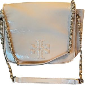 Tory Burch Patent Leather Shoulder Bag with Chains